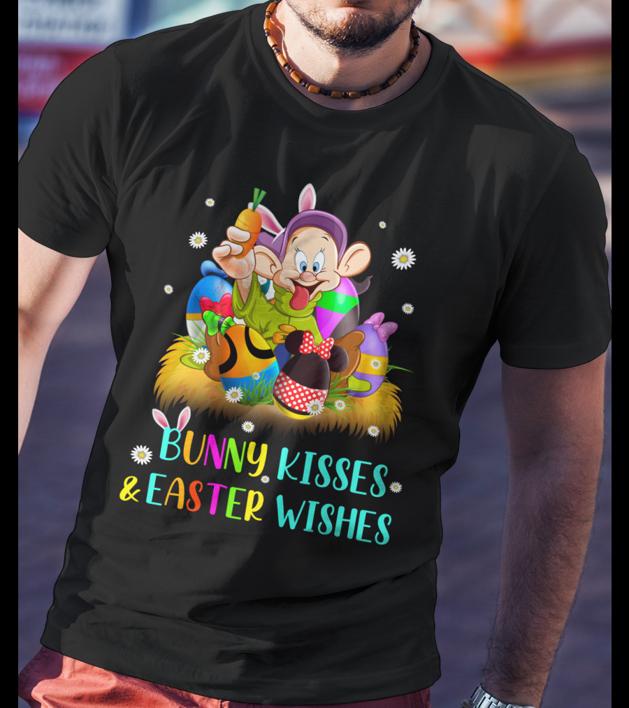 Bunny Kisses & Easter Wishes Dopey Character Easter Eggs Carrot T-Shirt