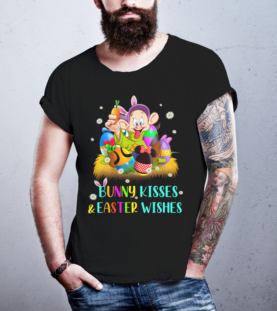 Bunny Kisses & Easter Wishes Dopey Character Easter Eggs Carrot T-Shirt