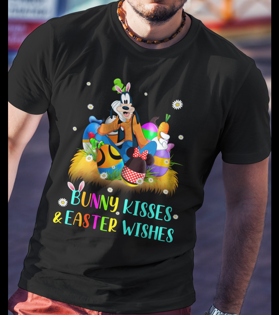 Goofy Bunny Kisses & Easter Wishes T-Shirt