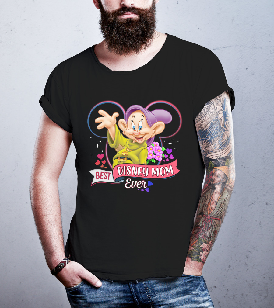Best Disney Mom Ever With Dopey And Hearts T-Shirt