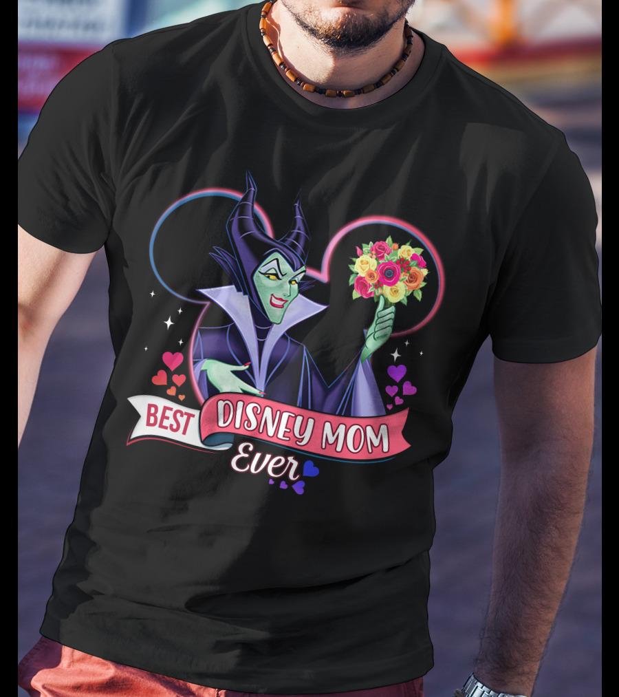 Best Disney Mom Ever Maleficent Holding Flowers T-Shirt
