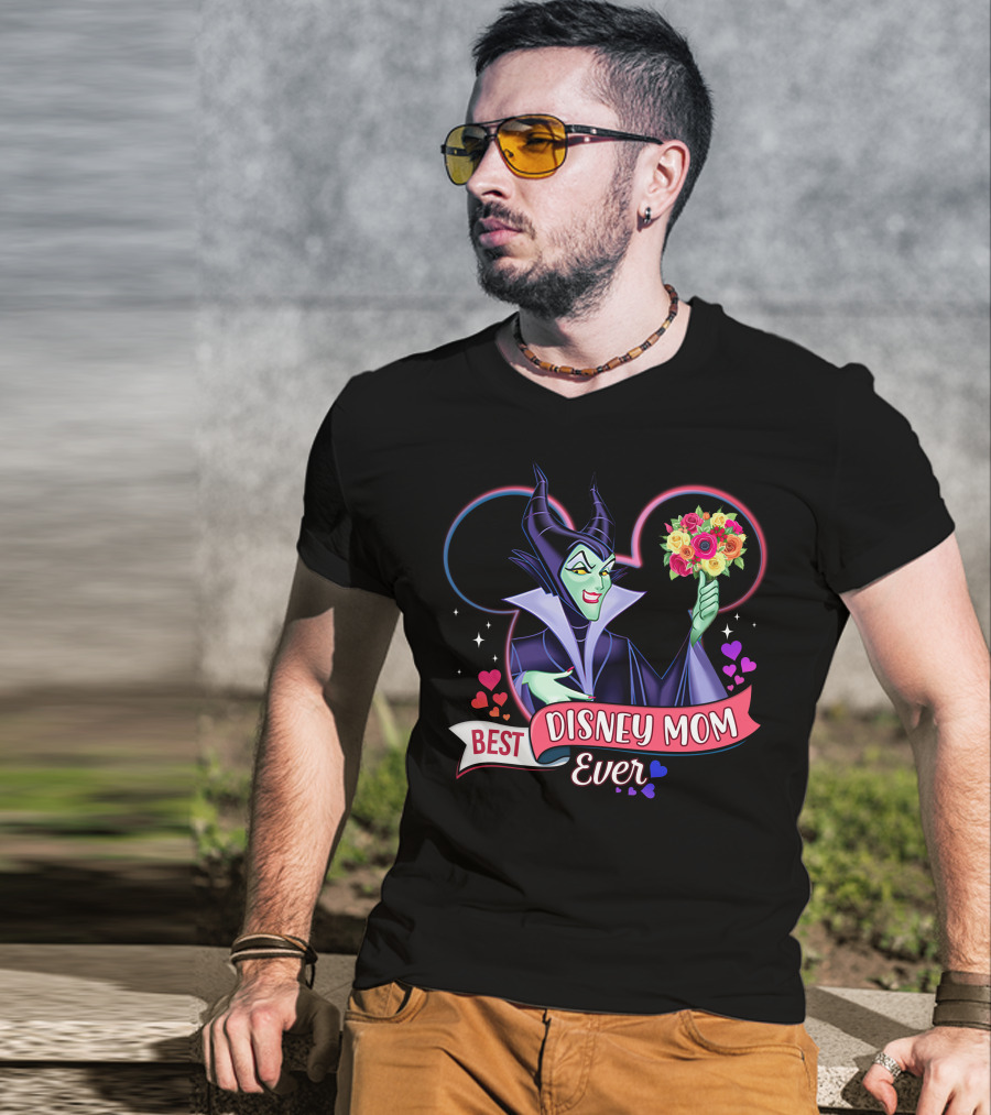 Best Disney Mom Ever Maleficent Holding Flowers T-Shirt