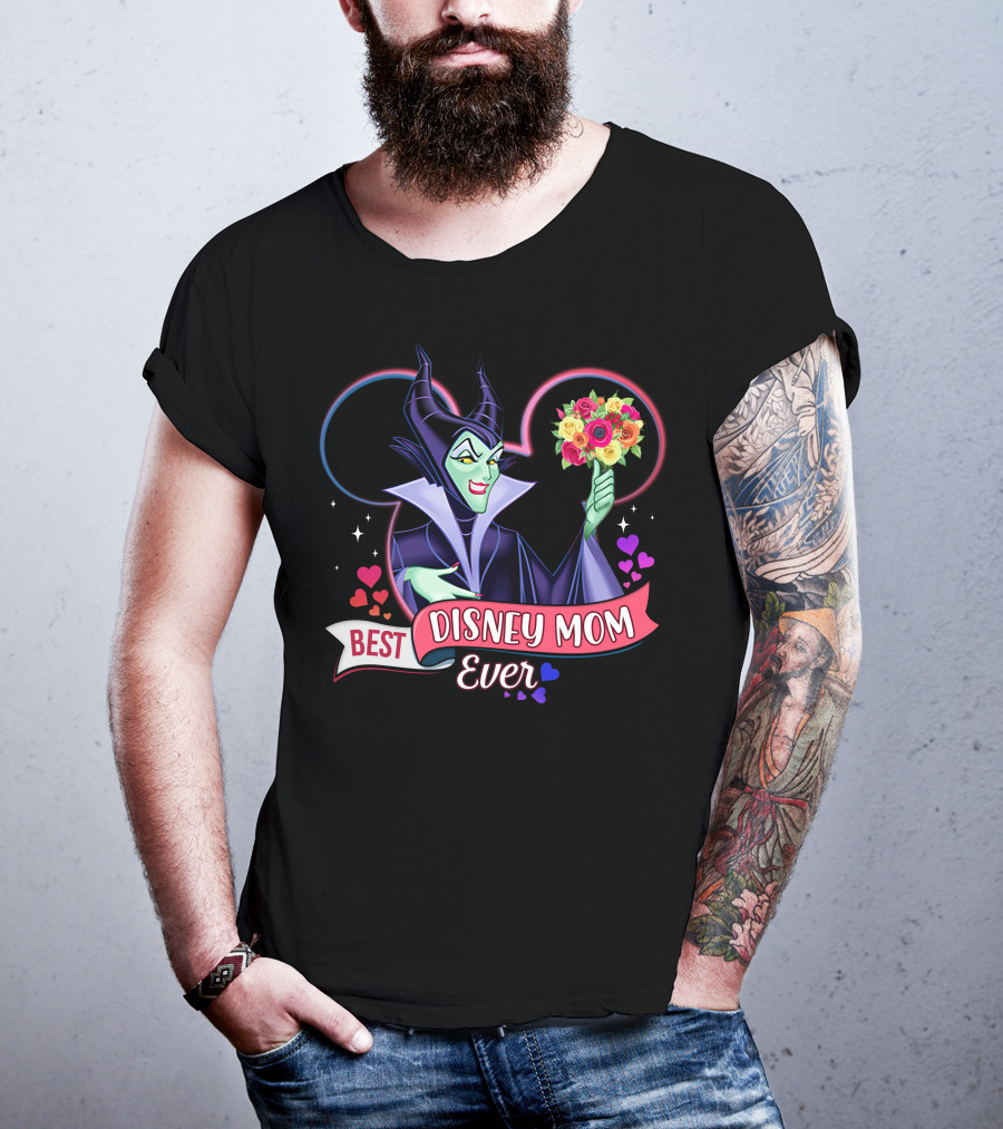 Best Disney Mom Ever Maleficent Holding Flowers T-Shirt