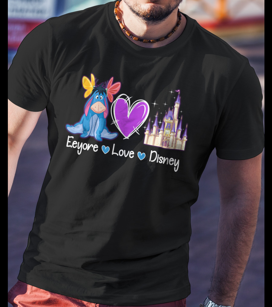 Eeyore Love Disney Heart Castle T-Shirt