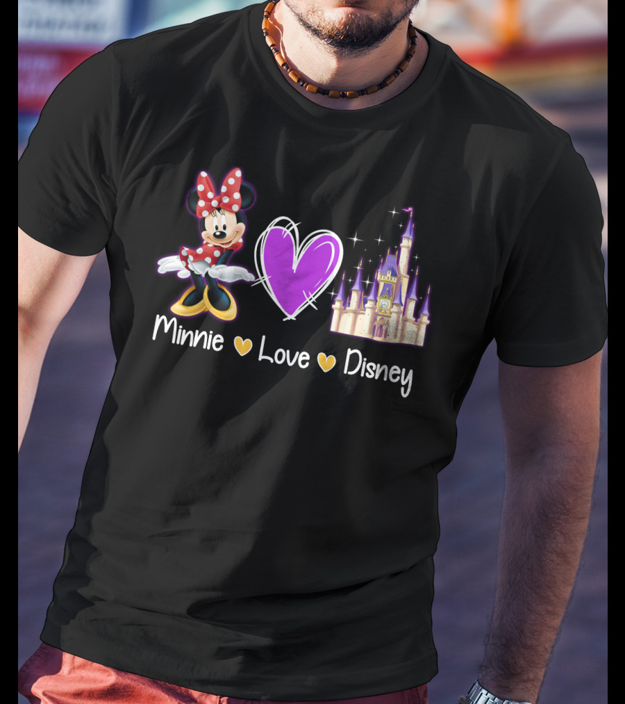 Minnie Love Disney Castle Heart T-Shirt