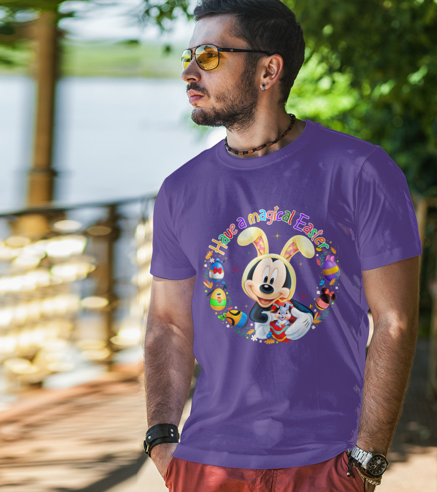 Have A Magical Easter Mickey Mouse With Bunny Ears And Colorful Eggs T-Shirt