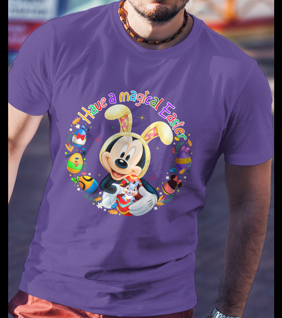 Have A Magical Easter Mickey Mouse With Bunny Ears And Colorful Eggs T-Shirt