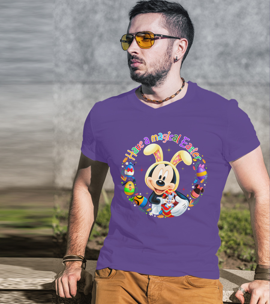 Have A Magical Easter Mickey Mouse With Bunny Ears And Colorful Eggs T-Shirt