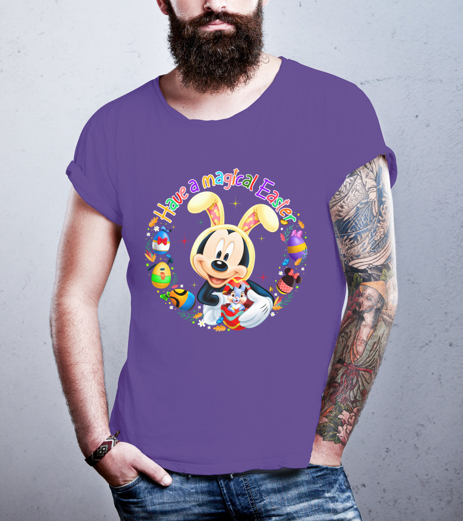 Have A Magical Easter Mickey Mouse With Bunny Ears And Colorful Eggs T-Shirt