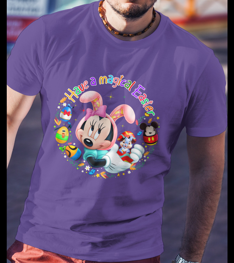 Minnie Mouse Have A Magical Easter With Easter Eggs And Flowers T-Shirt