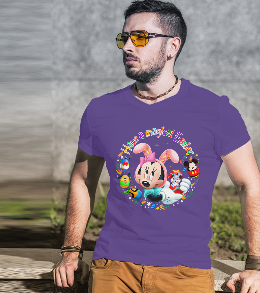 Minnie Mouse Have A Magical Easter With Easter Eggs And Flowers T-Shirt