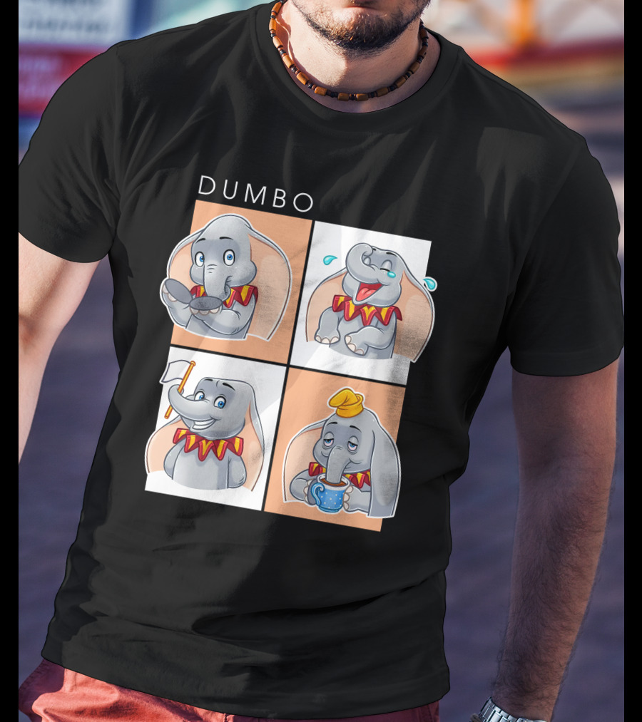Dumbo Disney Elephant Cartoon Comic Expressions T-Shirt