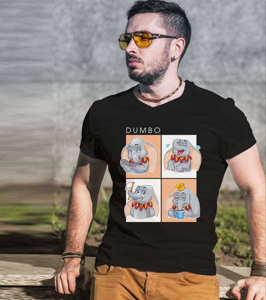 Dumbo Disney Elephant Cartoon Comic Expressions T-Shirt
