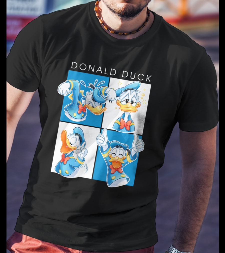 Donald Duck Emotions Blue Sailor Hat Bow Tie T-Shirt