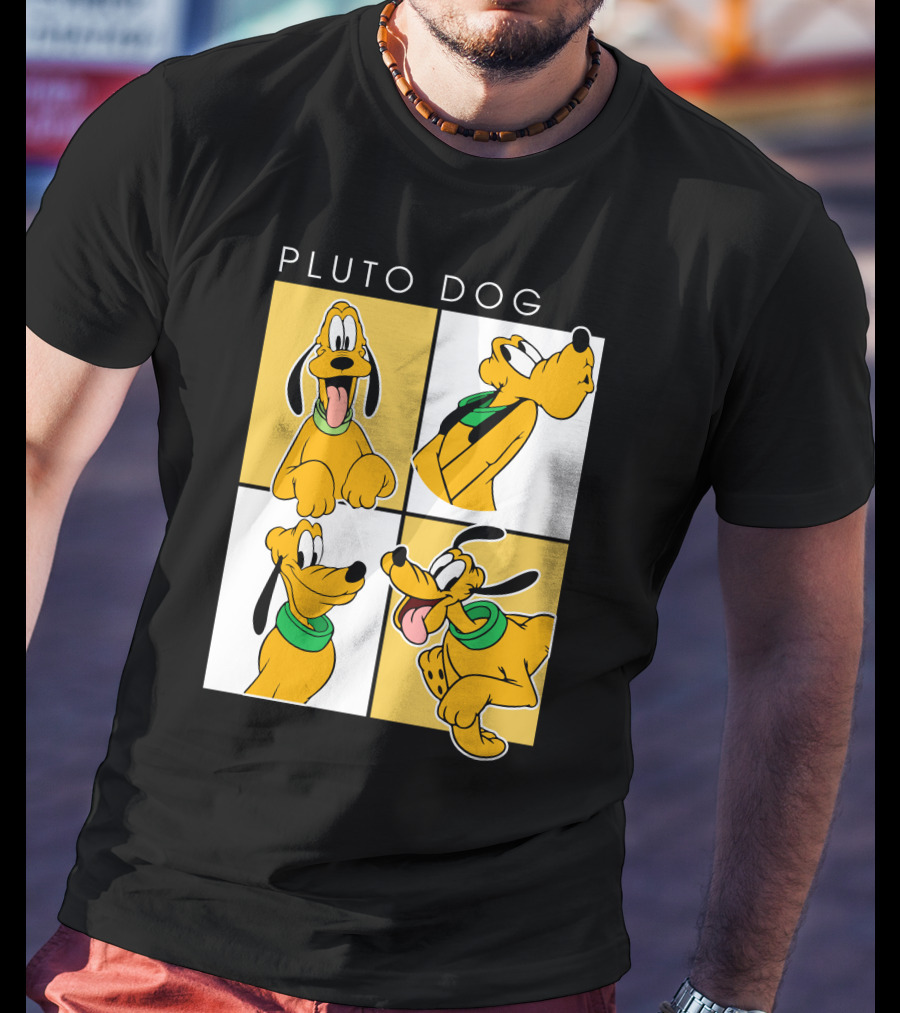 Pluto Dog Playful Expressions Collage T-Shirt