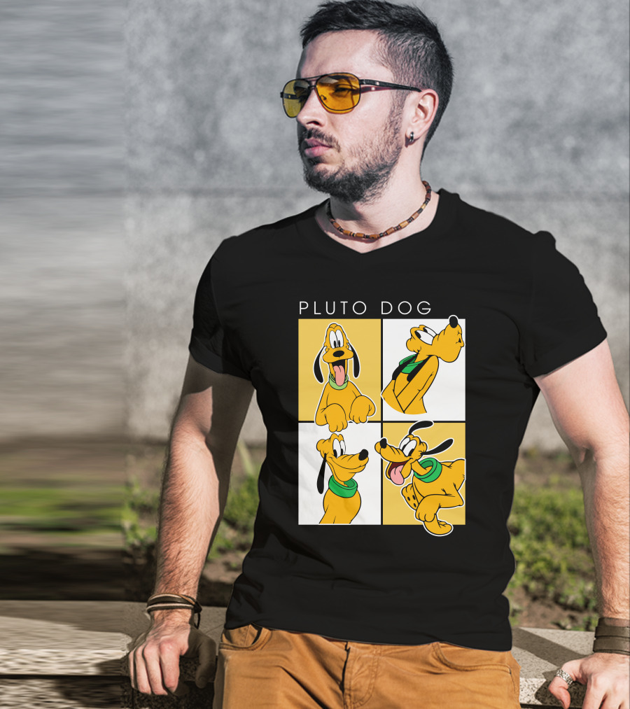 Pluto Dog Playful Expressions Collage T-Shirt
