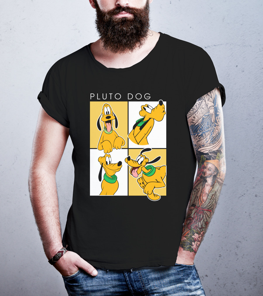 Pluto Dog Playful Expressions Collage T-Shirt
