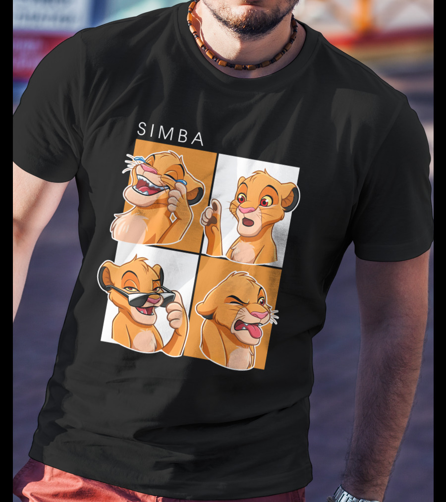 Simba Animated Expressions Four Panel T-Shirt