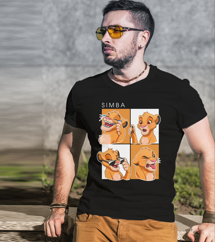 Simba Animated Expressions Four Panel T-Shirt
