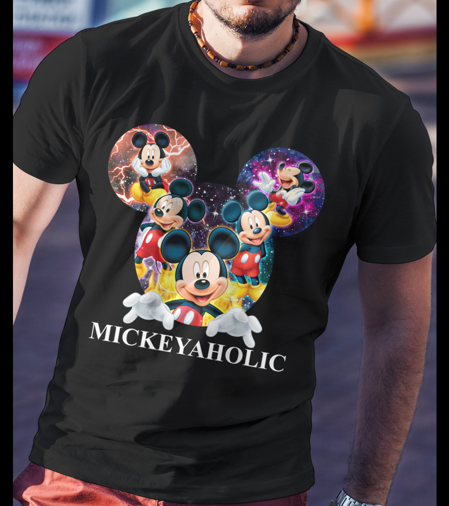 Mickeyaholic Colorful Cosmic Mickey Mouse Extravaganza T-Shirt