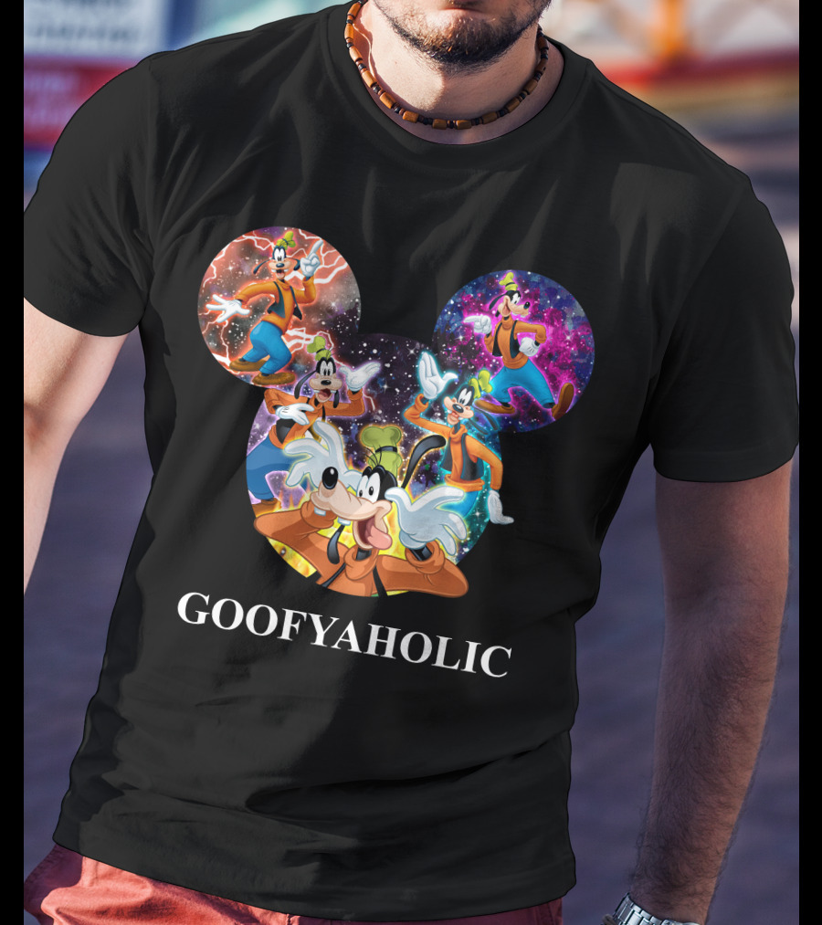 Goofyaholic Disney Goofy Cosmic Adventure In Mickey Mouse Ears T-Shirt