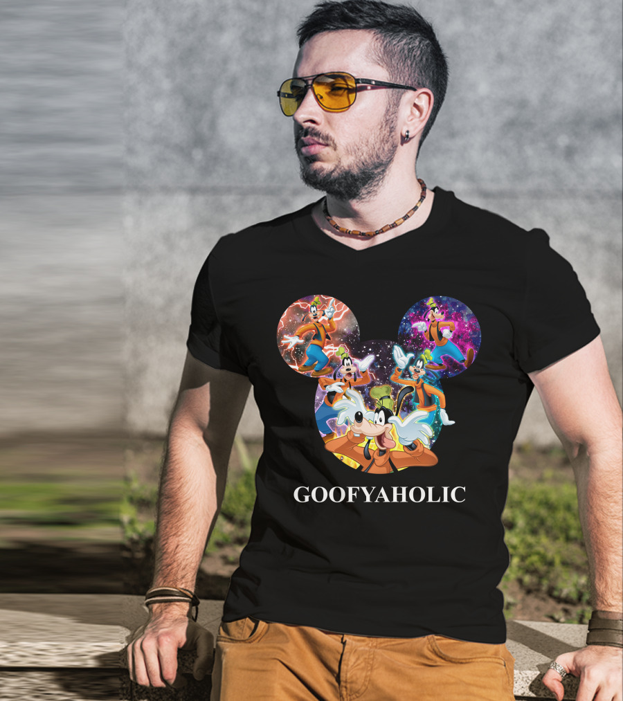 Goofyaholic Disney Goofy Cosmic Adventure In Mickey Mouse Ears T-Shirt