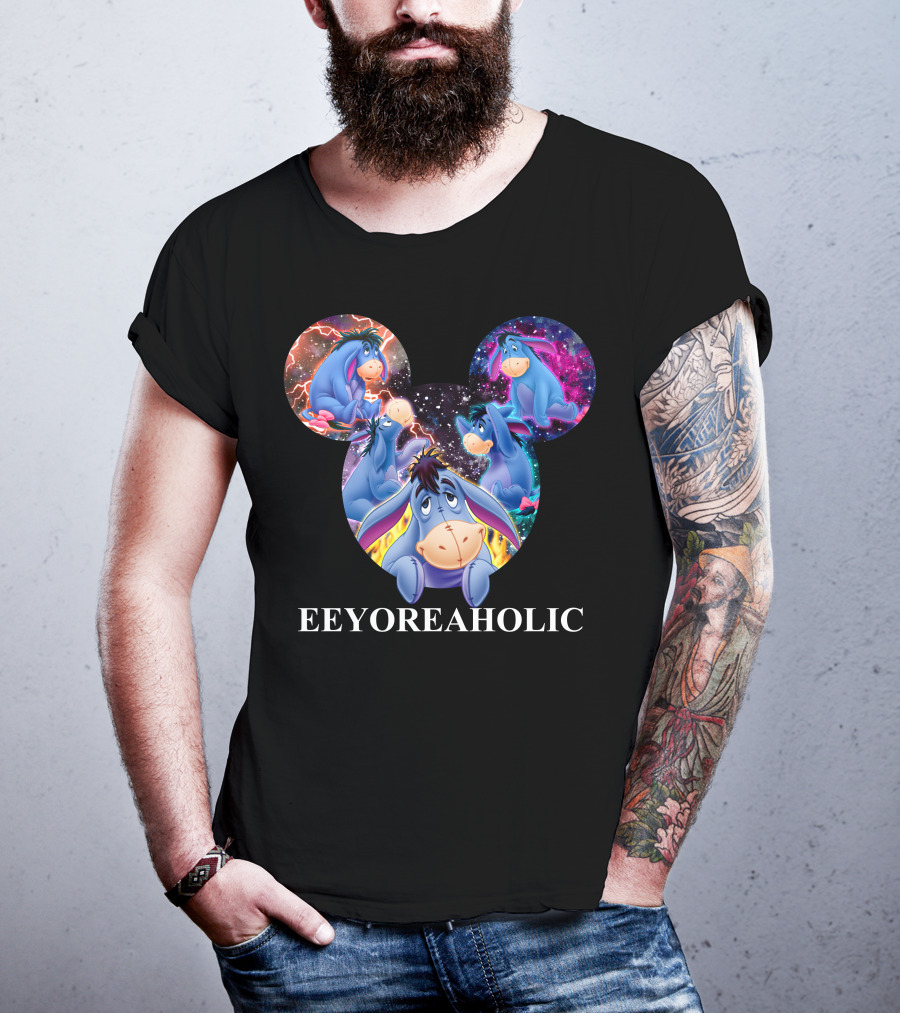 Eeyoreaholic Disney Mickey Mouse Head Galaxy Eeyore T-Shirt