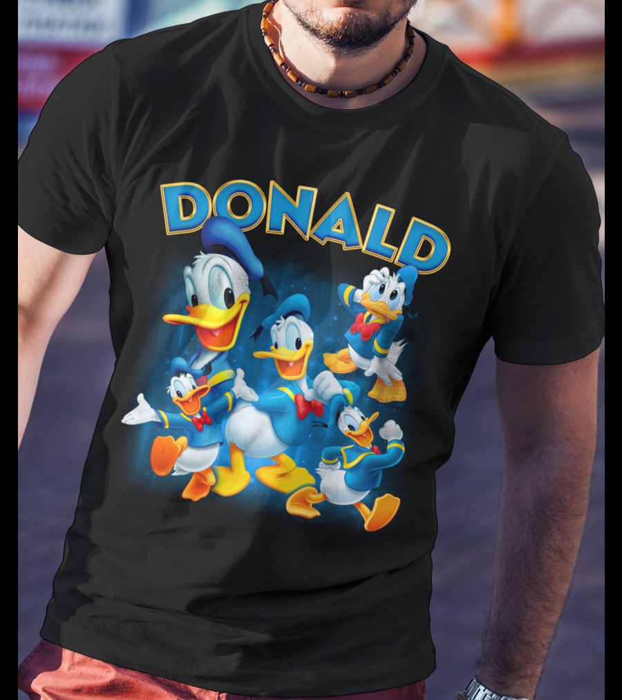 Donald Duck Blue Suit Yellow Duckling Cartoon Character Collection T-Shirt