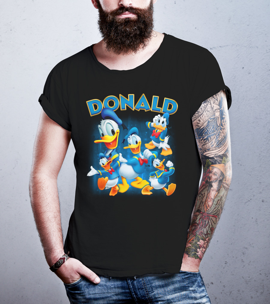 Donald Duck Blue Suit Yellow Duckling Cartoon Character Collection T-Shirt