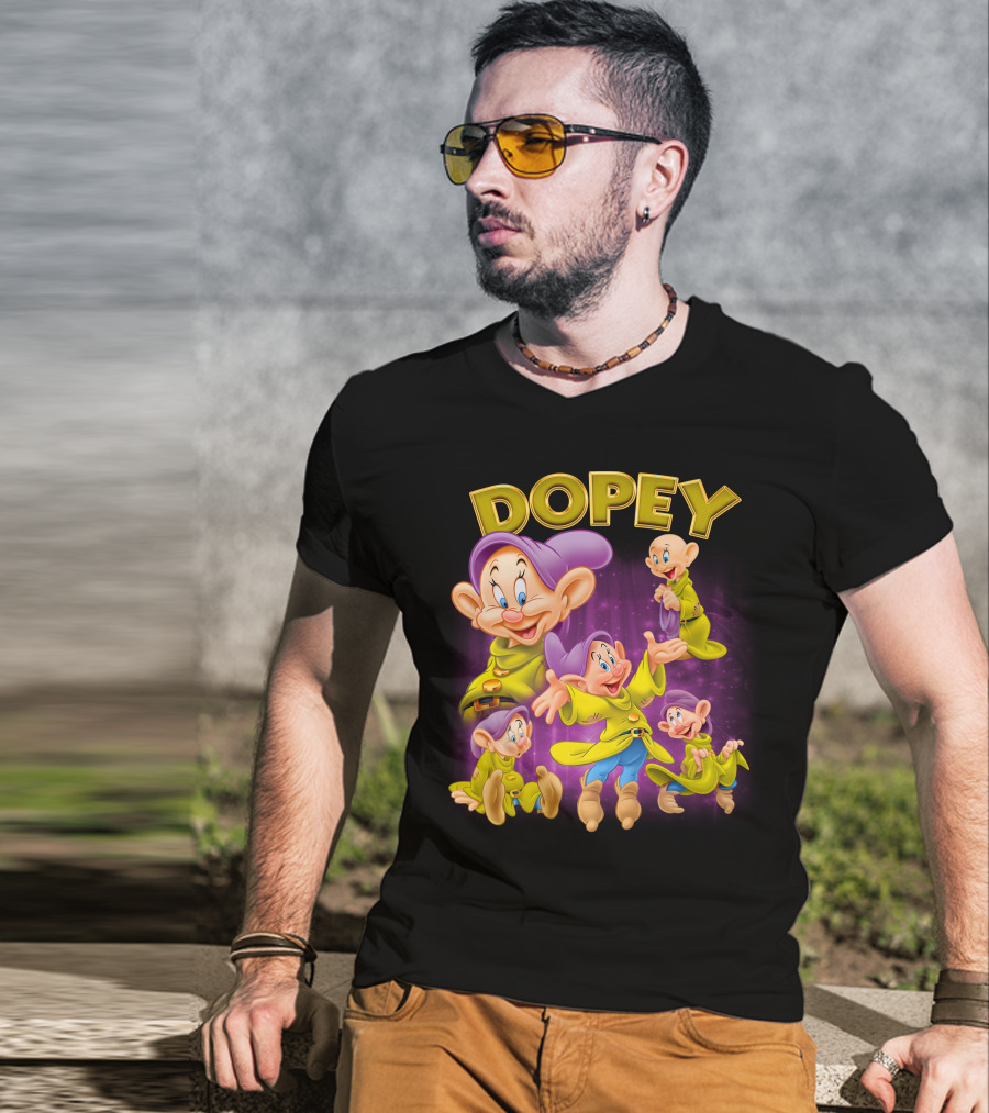 Dopey Disney Snow White Character Multiple Expressions T-Shirt