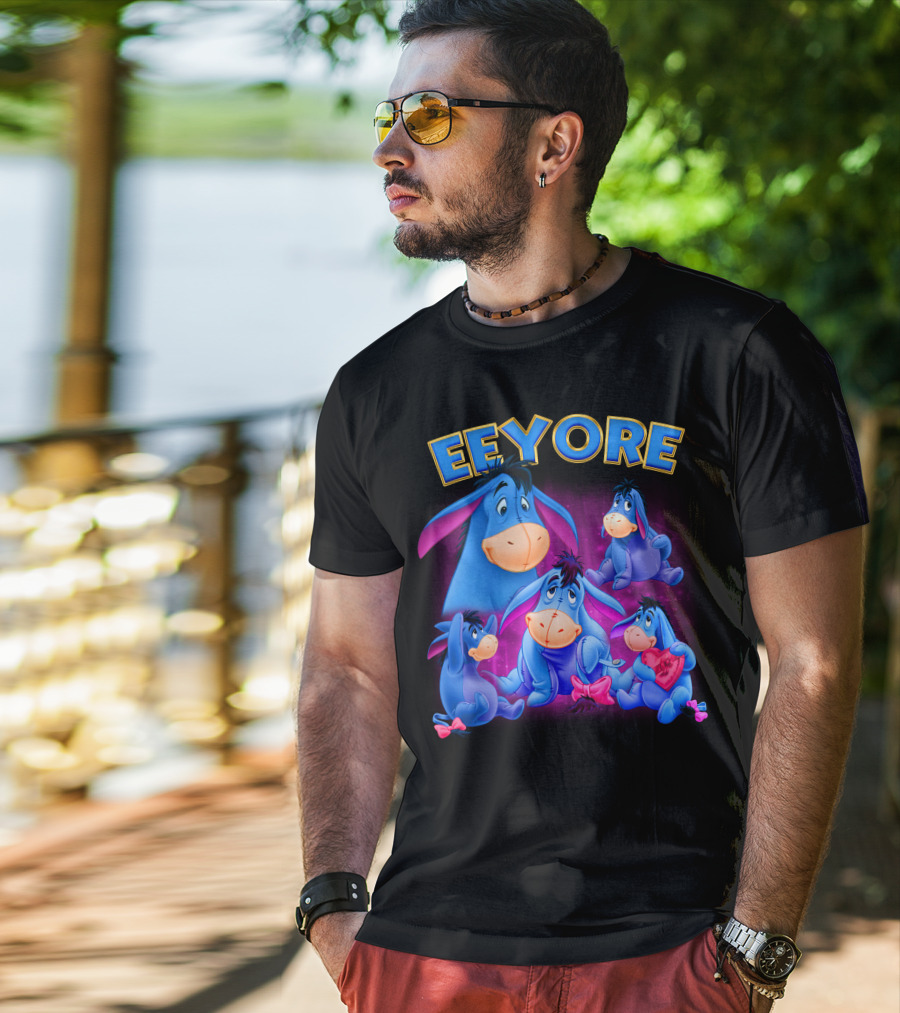 Eeyore Winnie The Pooh Characters Colorful Expressions T-Shirt