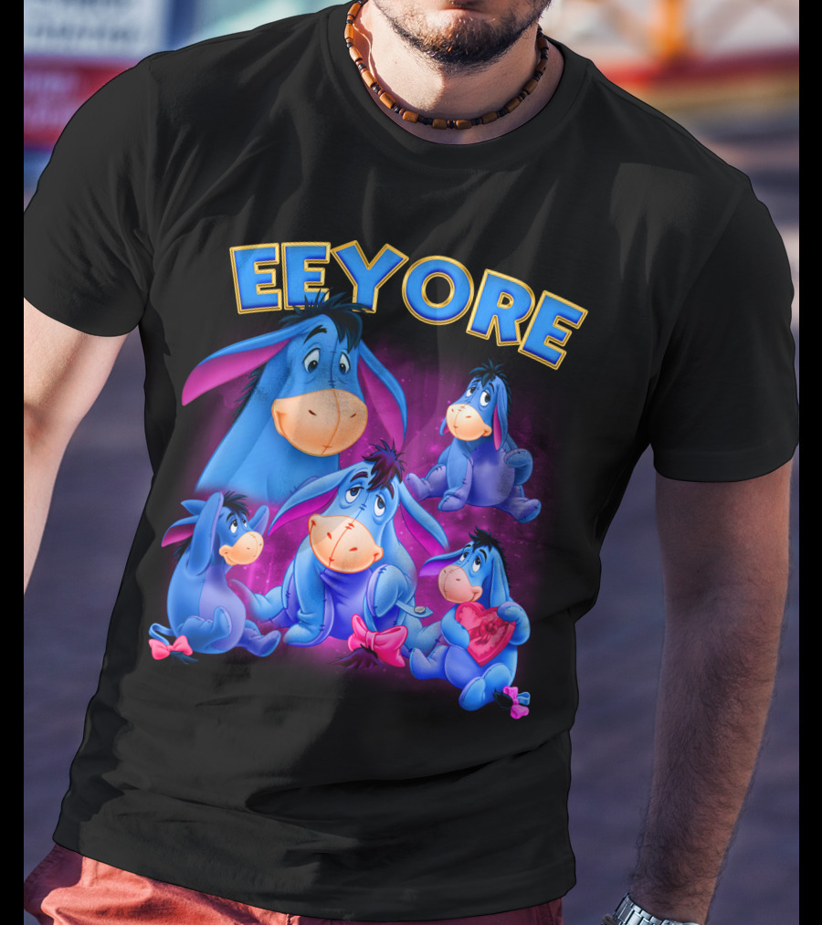 Eeyore Winnie The Pooh Characters Colorful Expressions T-Shirt