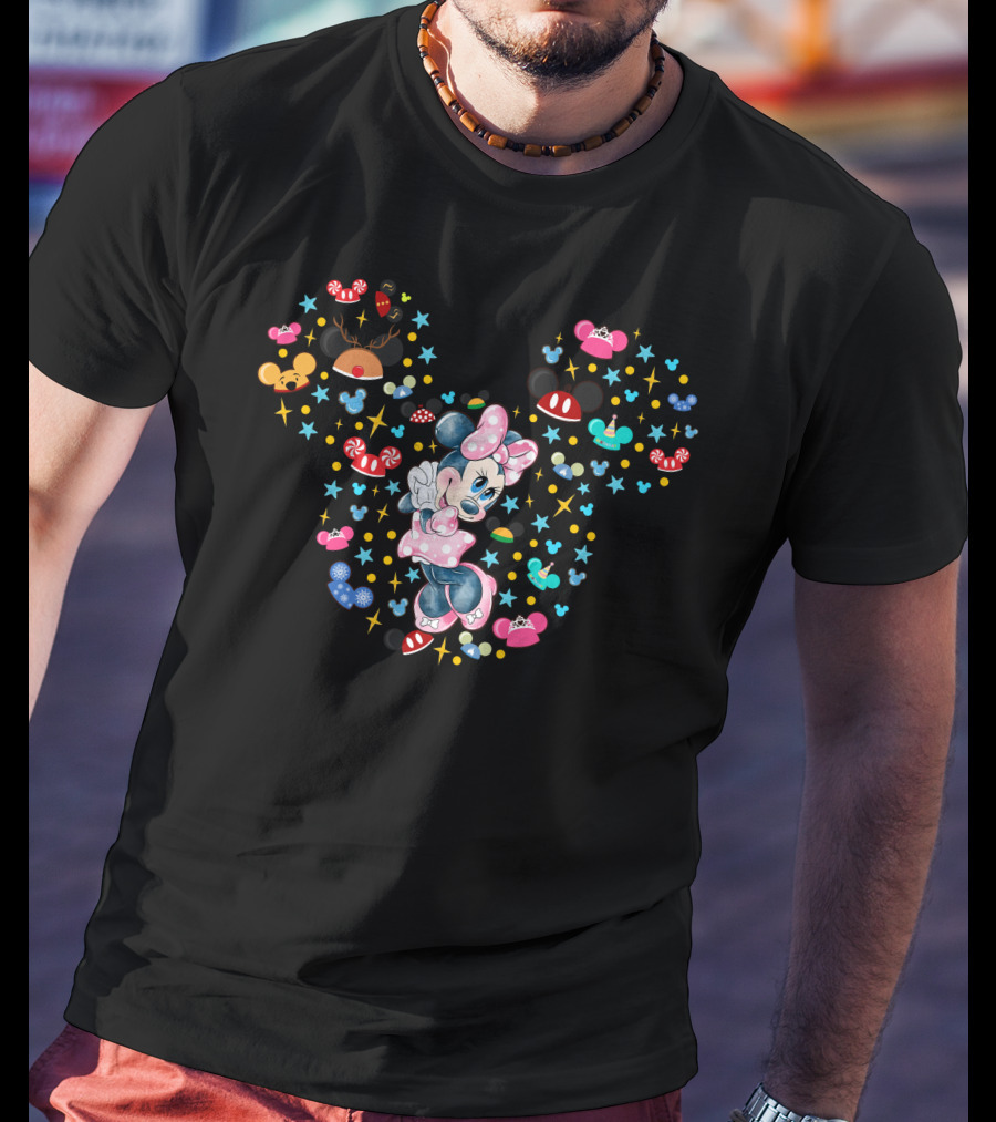 Minnie Mouse Iconic Bow Polka Dots And Mickey Ears Celebration T-Shirt