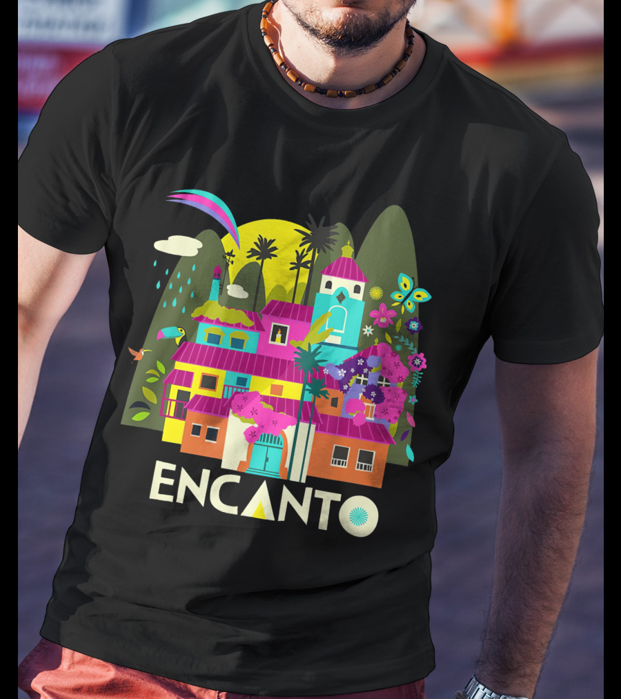 Encanto Casita With Colorful Butterfly And Tropical Flora T-Shirt