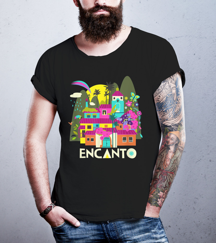 Encanto Casita With Colorful Butterfly And Tropical Flora T-Shirt