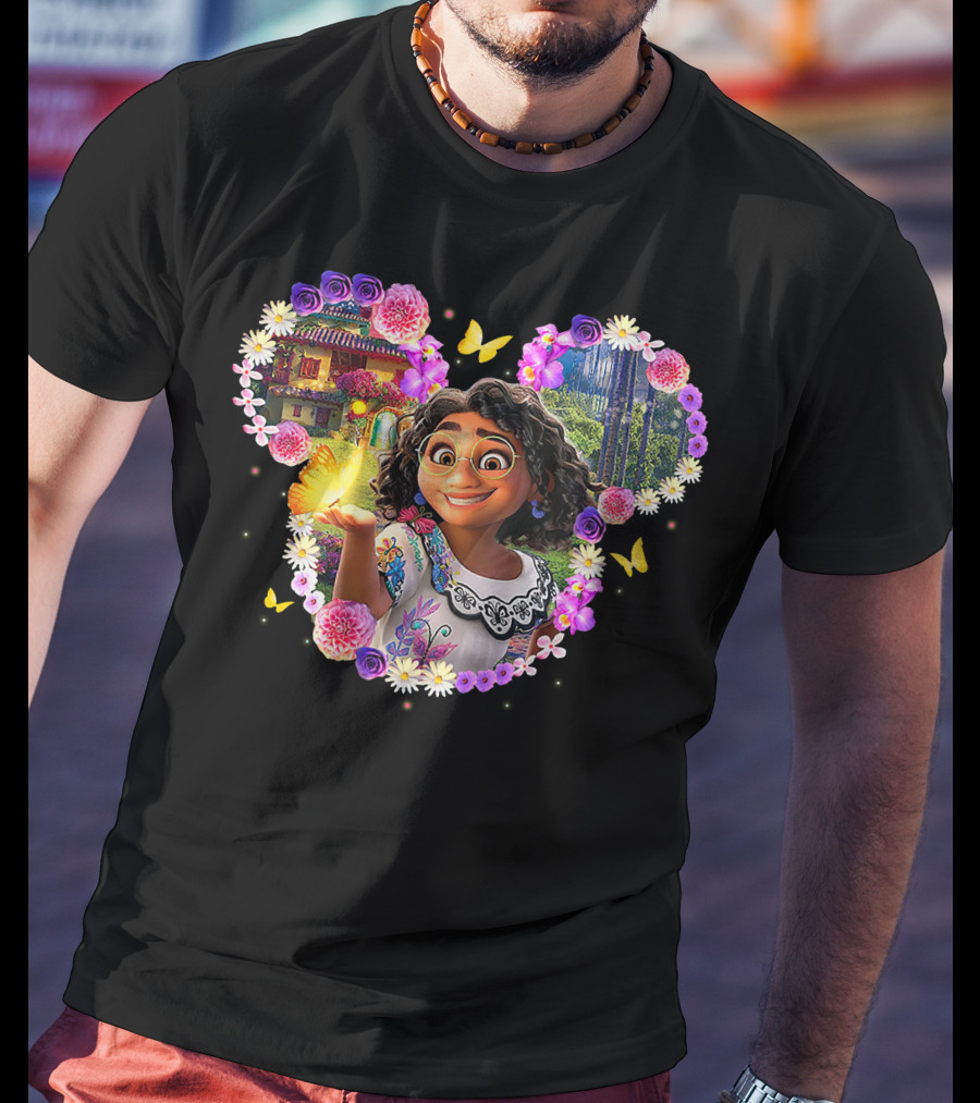 Mirabel Encanto Butterfly Floral Heart T-Shirt