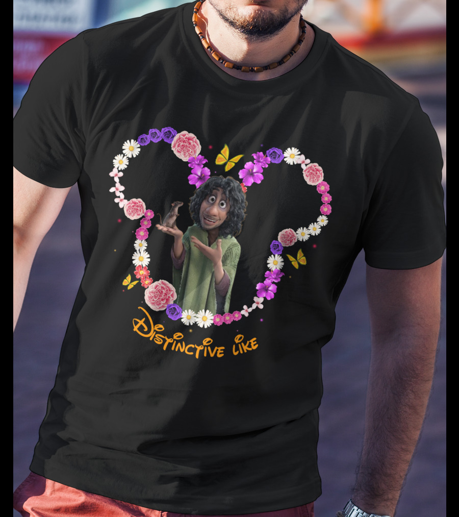 Distinctive Like Bruno With Colorful Floral Heart And Butterflies T-Shirt
