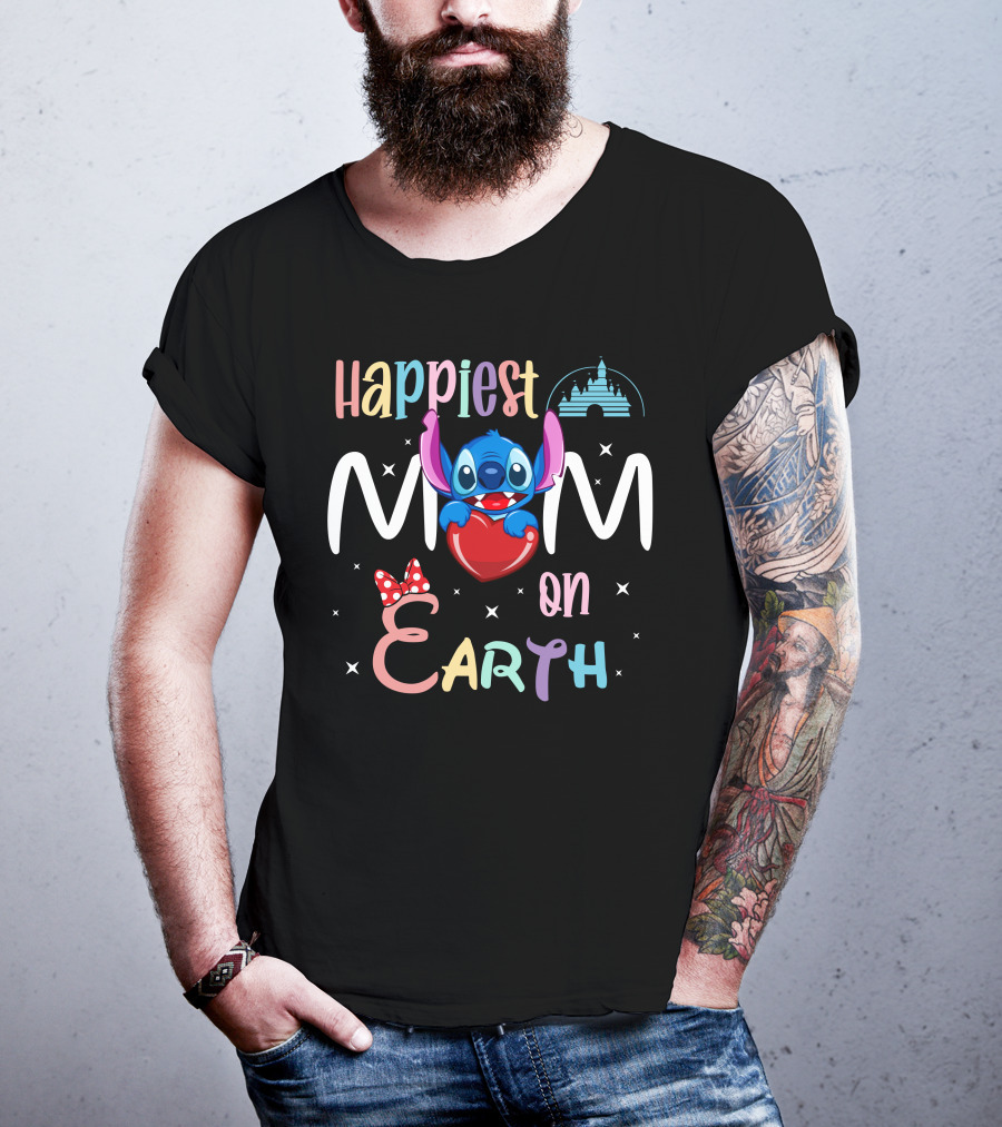 Happiest Mom On Earth Stitch Castle T-Shirt
