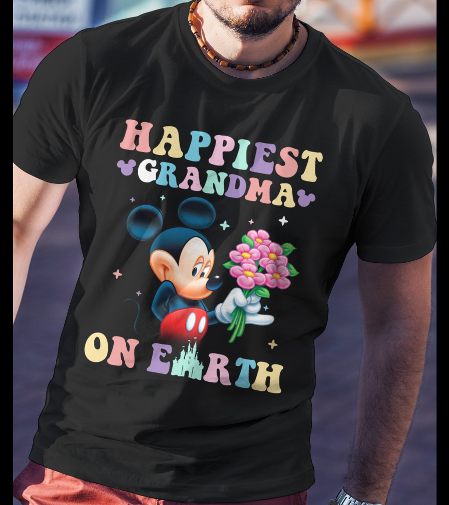 Happiest Grandma On Earth Mickey Mouse T-Shirt