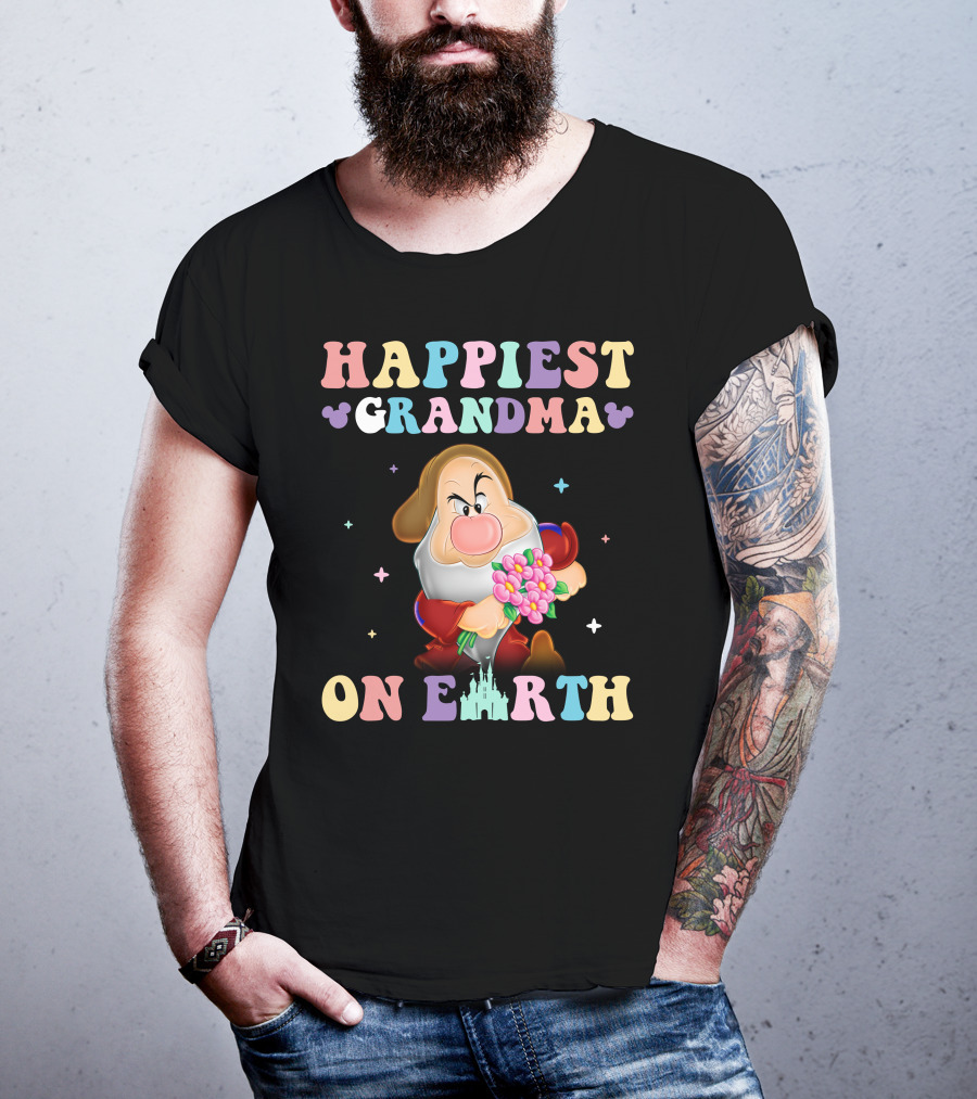 Happiest Grandma On Earth Grumpy Dwarf Disney Magic Kingdom T-Shirt