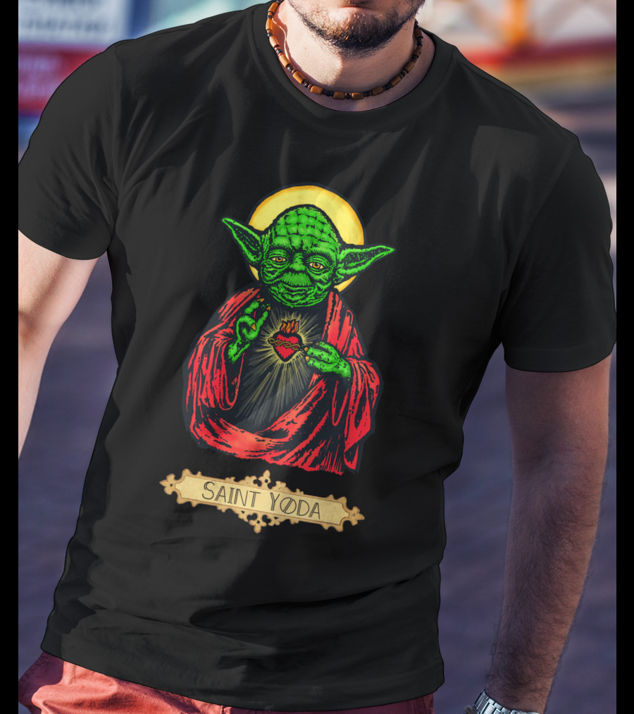 Saint Yoda Sacred Heart Halo T-Shirt
