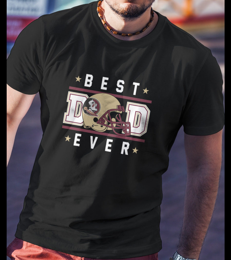 Best Dad Ever Florida State Seminoles Helmet T-Shirt
