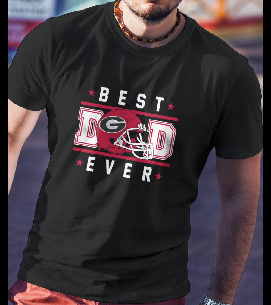 Best Dad Ever Georgia Bulldogs Helmet T-Shirt