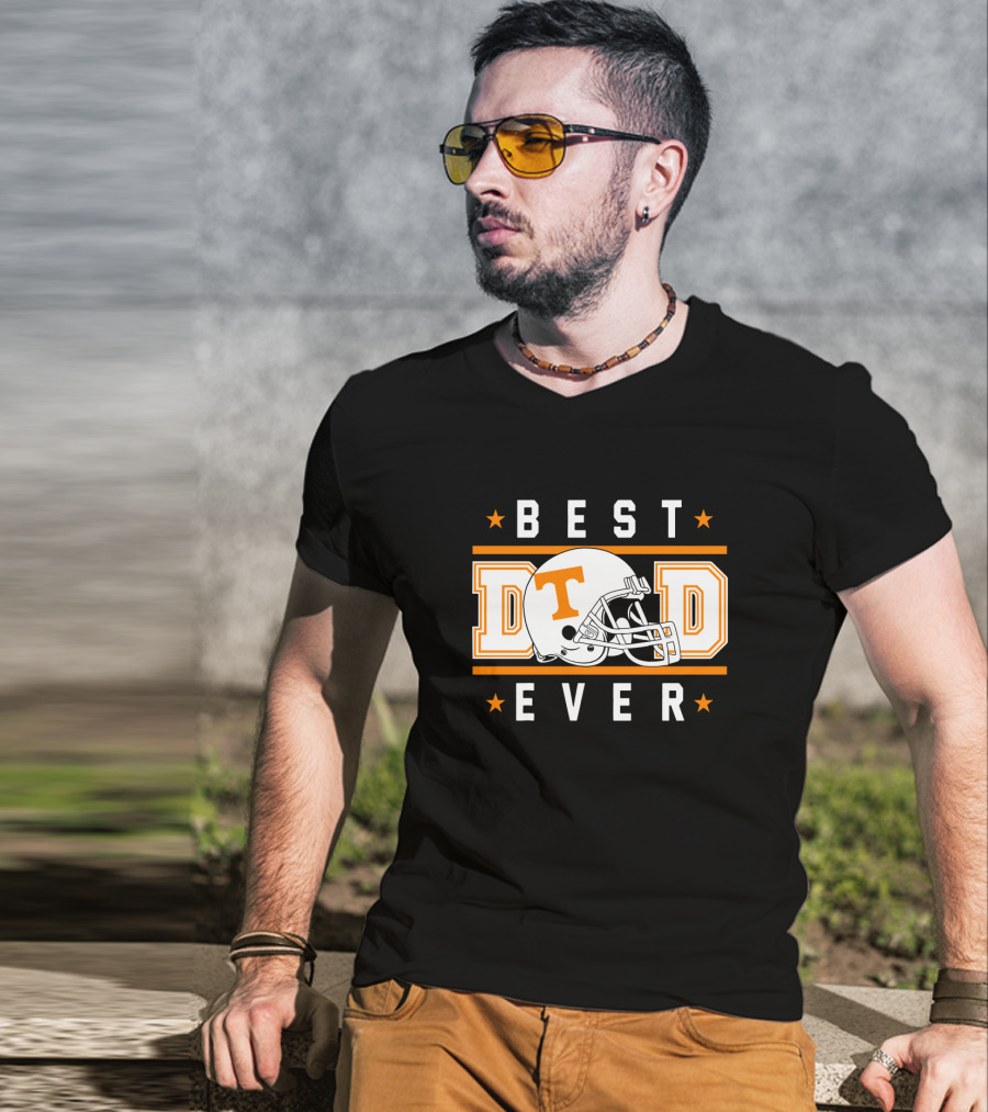 Best Dad Ever Tennessee Volunteers Football Helmet T-Shirt