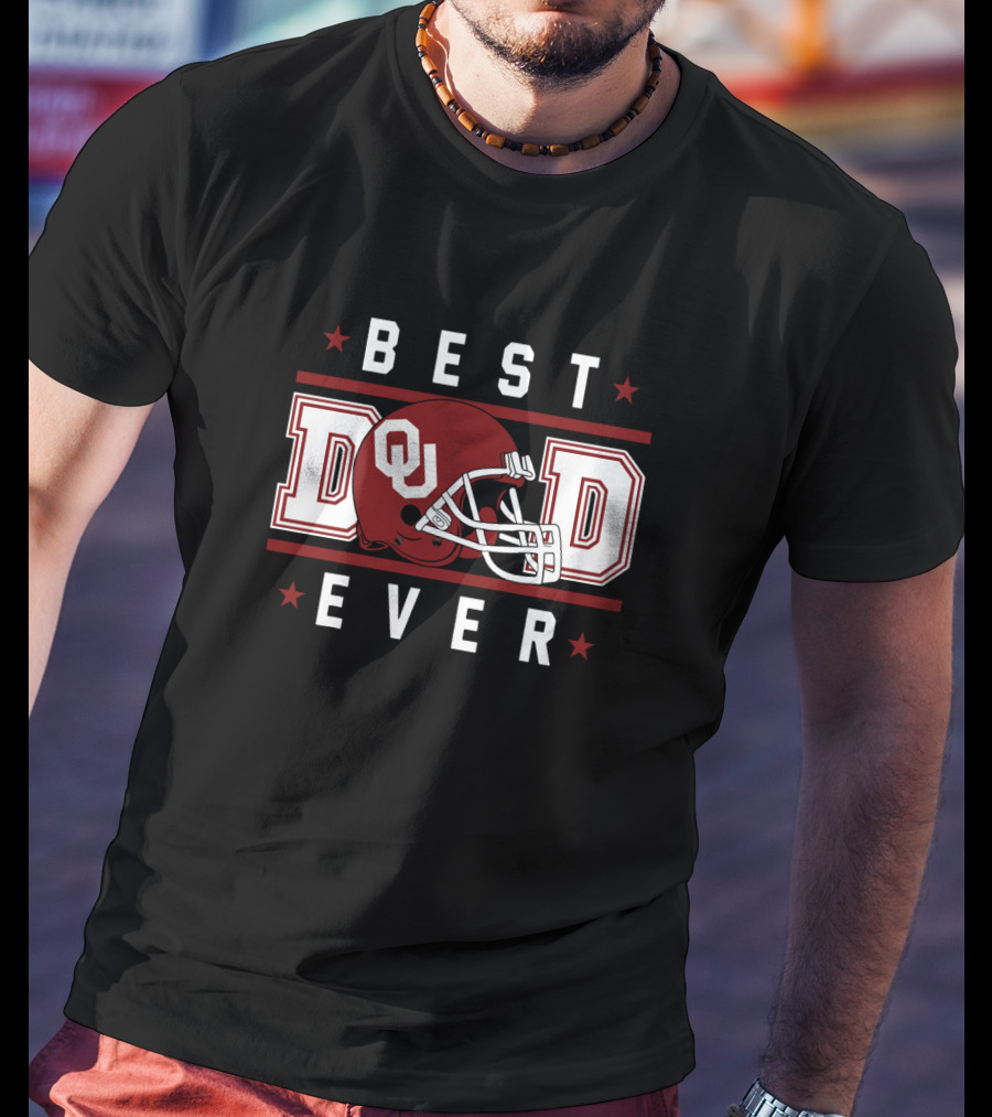 Best Dad Ever Oklahoma Sooners Football Helmet T-Shirt