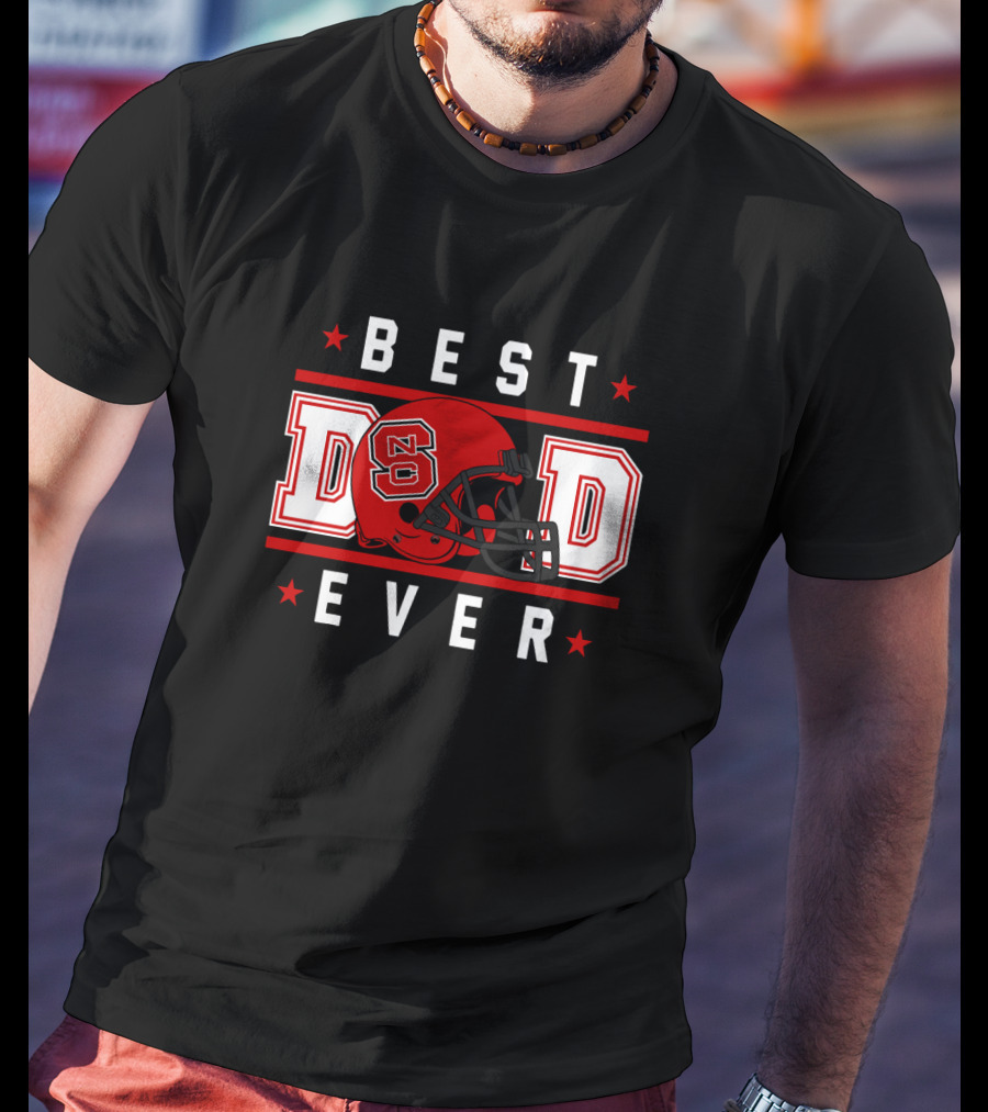 NC State Wolfpack Best Dad Ever Football Helmet T-Shirt