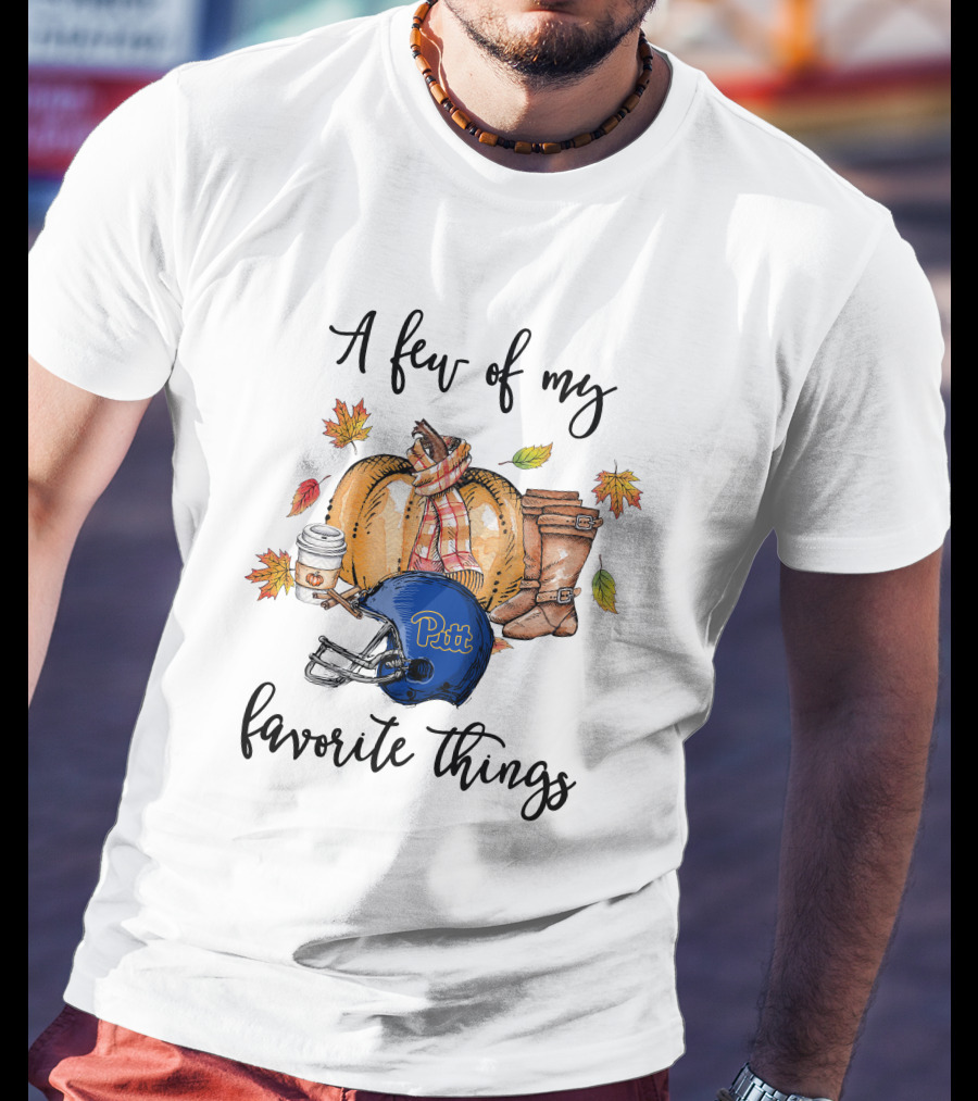 Pitt Panthers Helmet Fall Leaves Coffee Pumpkin Boots Favorite Things T-Shirt