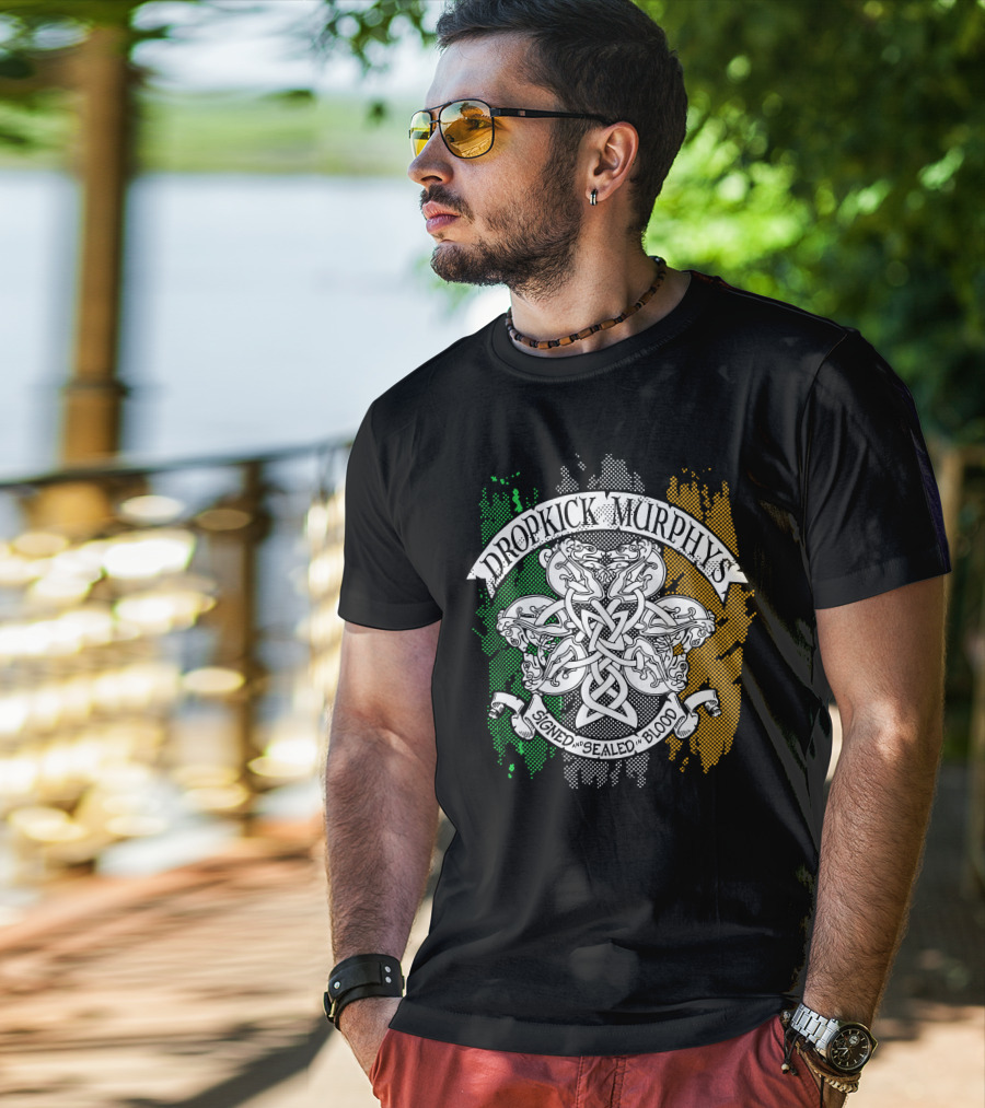 Dropkick Murphys Signed And Sealed In Blood Irish Celtic Knot T-Shirt