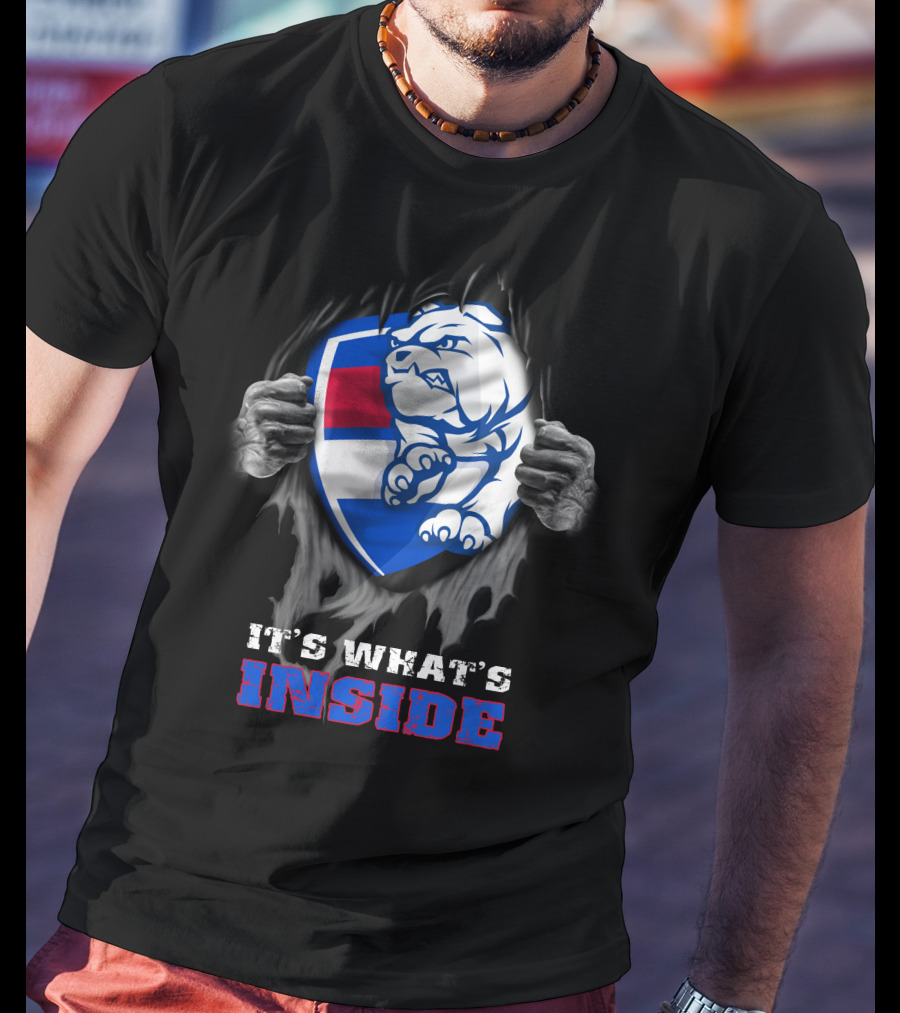 Western Bulldogs It's What's Inside Bulldog Shield T-Shirt