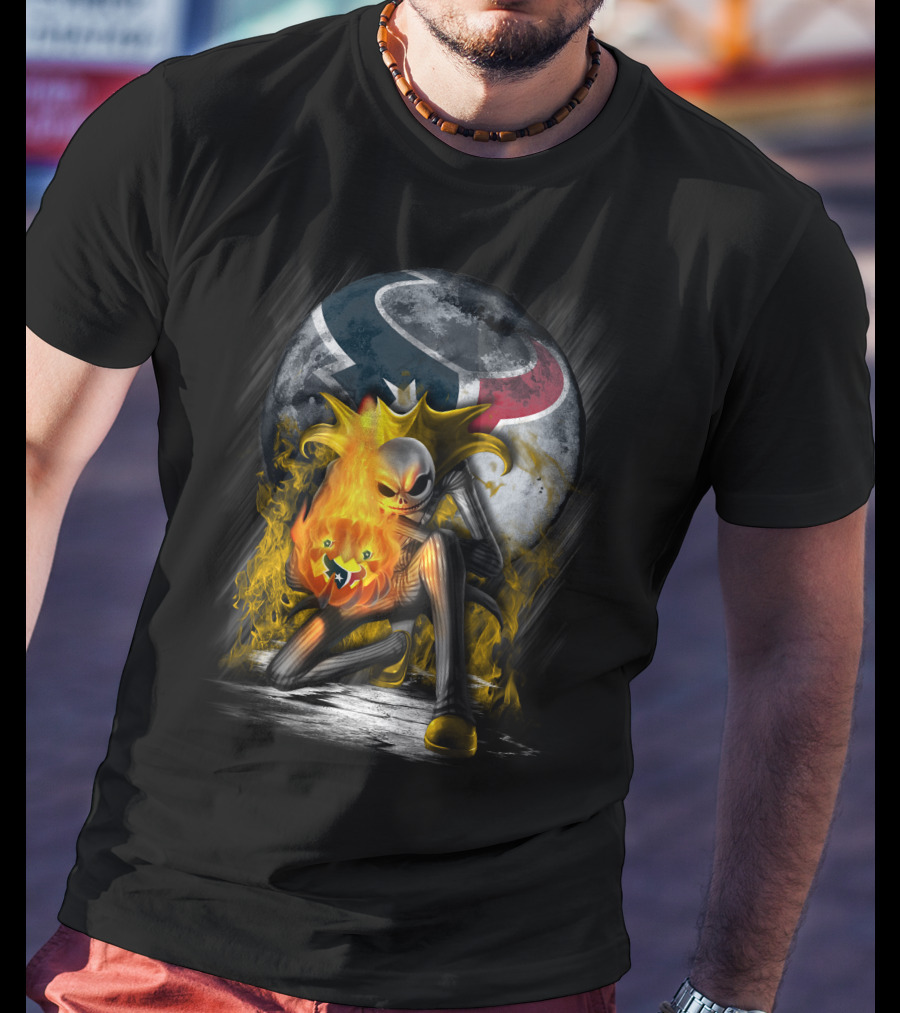 Texans Nightmare Before Christmas Crossover Halloween Football T-Shirt
